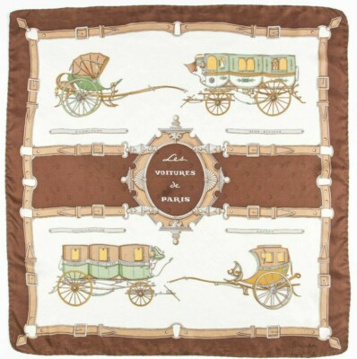 Authentic Vintage ''Les Voitures de Paris B Mantero'' Scarf