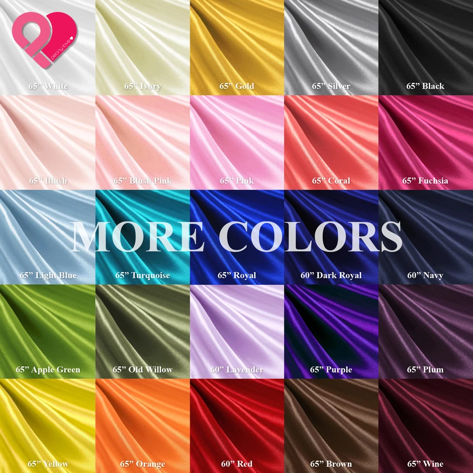 TELA SATINADA NUPCIAL PREMIUM 60"-65" 60 Colores Suave Sedoso Ultra Brillante 156g Suave Foto 3 de 4