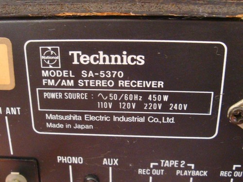 Vintage Technics SA-5370 Am/Fm Stereo Receiver 1977 in great condition - Afbeelding 12 van 13