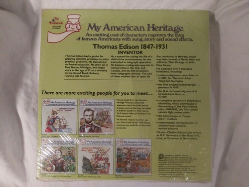 My American Heritage: Thomas A. Edison / CHILDRENS VINYL *NEW, SEALED* LP - Picture 3 of 5
