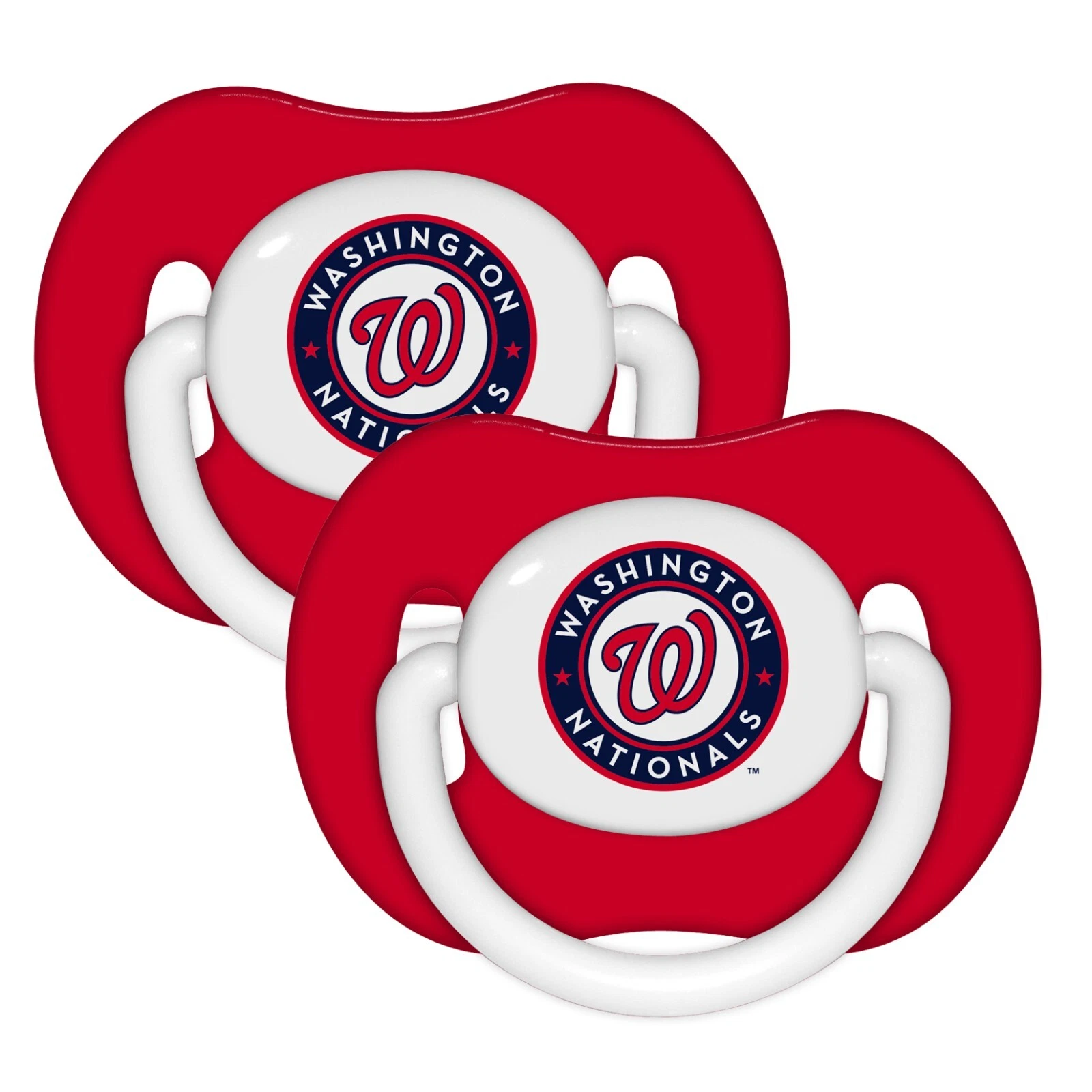 12 (2-pack) Washington Nationals Red Pacifiers - MLB Baby Shower Gift