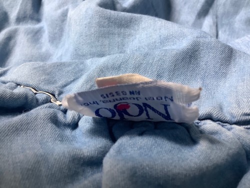 Nojo Crib Comforter Quilt Blue Stripes Ruffles - Picture 5 of 10