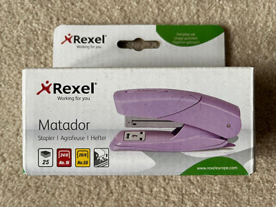 Rexel Matador Hefter lila, halber Streifen, 24/6 (Nr.16), 26/6 (Nr. 56), 25 Blatt