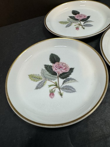 Set Of 3 Wedgwood Hathaway Rose Porcelain Coasters Vintage Victorian - Picture 8 of 9