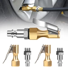 250PSI Tire Inflator Air Chuck Lock-on Clip with Schrader Valve 1/4" NPT