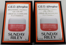 SUNDAY RILEY CEO AFTERGLOW BRIGHTENING VITAMIN C GEL CREAM MOISTURISER 2X 8G SET