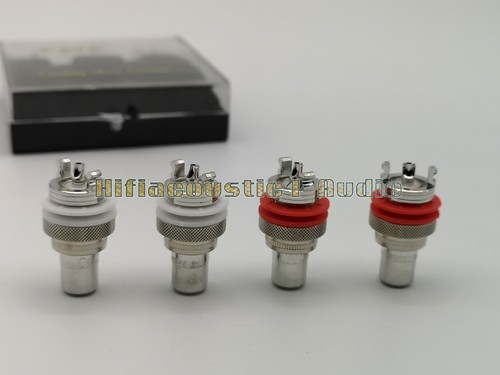 4x CMC 805RH Pure Red Copper Rhodium Plated RCA Socket Hifi audio - Picture 7 of 10