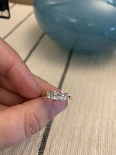 18 Carat Yellow Gold Princess Cut Diamond Engagement Ring - Picture 2 of 9
