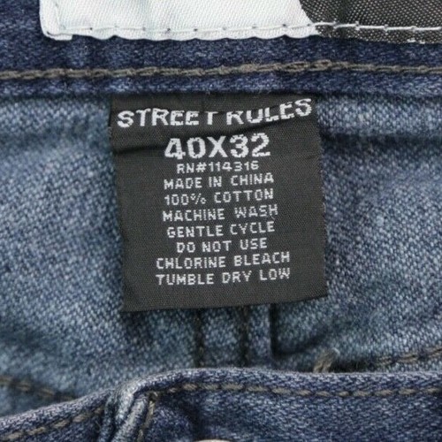 Pantalones de mezclilla para hombre Street Rules pierna recta enredada talla 40x32 (MSR 40x31) - Imagen 4 de 10