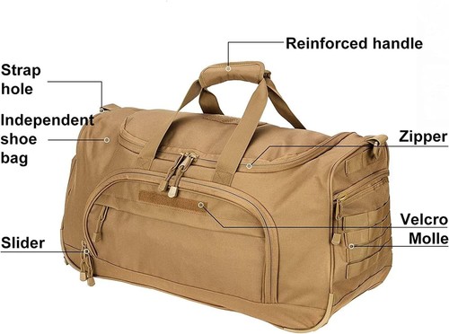 Gym Bag for Women & Men Tactical Duffle Weekender Work Out Lightweight - Picture 3 of 11