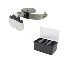 Quality Optics  Illuminated Headband Magnifier Jewelers Head Visor Magnifying