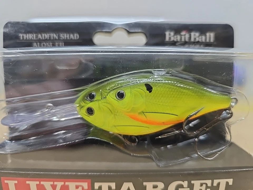 Live Target Baitball Threadfin Shad TDD70D824 2 3/4" 12 pies 5/8 oz Chartreuse negro Foto 3 de 4