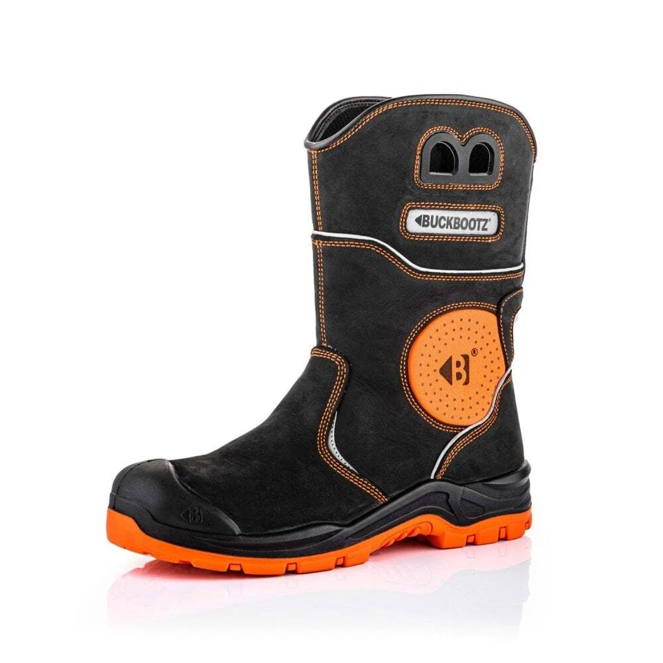Buckbootz BVIZ5 S3 Orange/Black 360° High Vis Waterproof Safety Rigger Boot