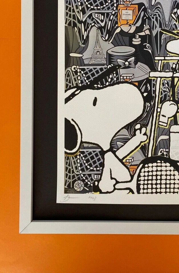 🔥Death NYC Grande Enmarcado 16x20 pulgadas Pop Original Certificado de Autenticidad Tema Snoopy Tenis y Chanel Foto 4 de 4
