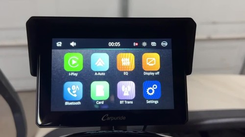 Carpuride W502 Wireless Motorcycy Carplay DualBL Android Auto Waterproof Stereos - Video 1 of 1