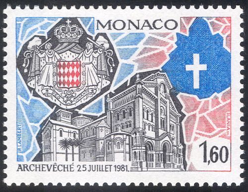 Monaco 1982 Cathedral/Coat-of-Arms/Church/Building/Architecture 1v (n43164) - Picture 1 of 1