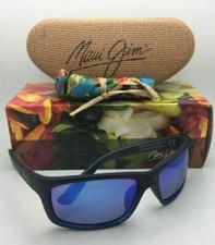 Polarized MAUI JIM Sunglasses KANAIO COAST MJ 766-08C Black & Blue w/Blue Hawaii