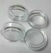 12X SMALL CASTOR CUPS CLEAR PLASTIC - Caps Leg Feet Floor Chair Table Laminate