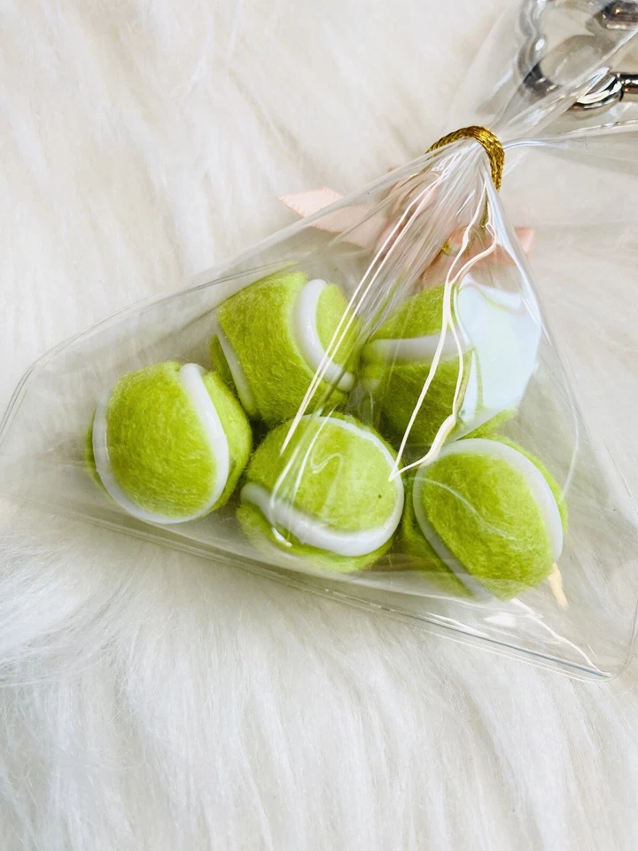 Mini Pelotas de Tenis Bolsa Dije Llavero Llavero DIVERTIDO REGALO Nuevo Foto 3 de 3