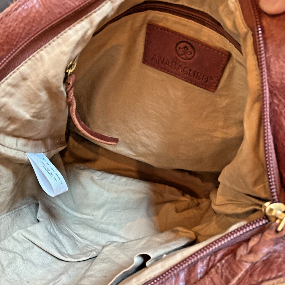 Bolso de Cuero Ana Baglish Excelente Estado Poco Uso Exterior Cuero Suave Foto 4 de 4