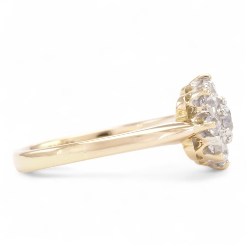 EDWARDIAN BOUQUET 1900s 18K Yellow Gold Old European Cut Diamond Cluster Ring - Picture 7 of 10