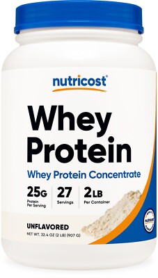 Nutricost Whey Protein Concentrate (Unflavored) 2 LBS