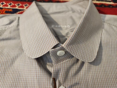 NWT CARUSO CLUB COLLAR HAND MADE ITALY 16.5 XL - Picture 3 of 4