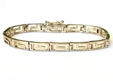 NWOT ~ Designer FAS ~ 14K Plated STERLING SILVER ~ 7” Link Bracelet ~15 Grams