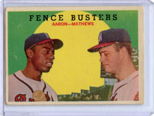 1959 Topps Fence Busters Hank Aaron Eddie Mathews #212 🚀😳💥 VGEX