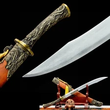 Battle Sturdy Chinese Kung Fu Sword Broadsword Sharp 1095 Carbon Steel Blade Dao