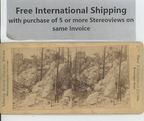 Limestone Hoodoos Yellowstone National Park Stereoview - Picture 2 of 2