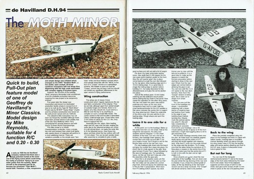 Radio Control Scale Aircraft Magazine - Feb/Mar 1996 - DH Moth Minor F/S Plans - Picture 3 of 9