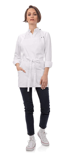 CHEF WORKS Unisex Three Pocket Apron 24"L x 28"W F10 Adult One Size - White - Picture 3 of 6