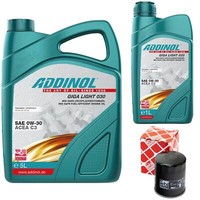 MotoröL Set Addinol 0W-30 Giga Light 6 Liter + ÖLfilter FüR Mitsubishi Nissan