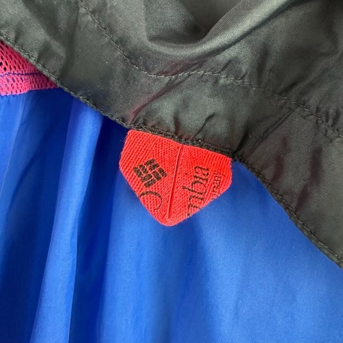 Vtg 90s COLUMBIA Windbreaker Jacket Blue Pink Radial Sleeve XL - FLAWS - Picture 9 of 13