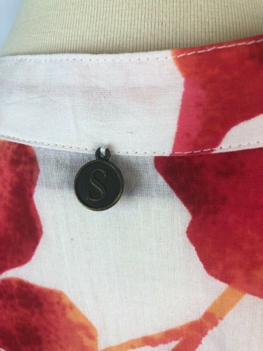 Soft Surroundings Hibiscus Embroidered Tunic White Red Top Shirt Blouse XS S - Picture 4 of 7