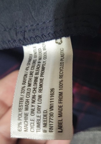 a new day women's high rise relaxed fit tapered leg trousers navy plaid NWT 8R - Picture 6 of 8