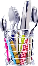 Stainless Steel Flatware Set withMulti-Colored Handles/16 Pieces with Metal Base