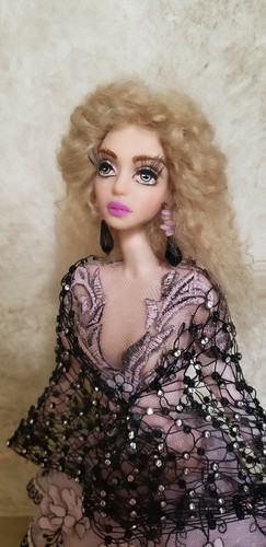 Art Doll in Fashion dress unique home Sculpture interior design Boudoir 17" - Picture 2 of 10