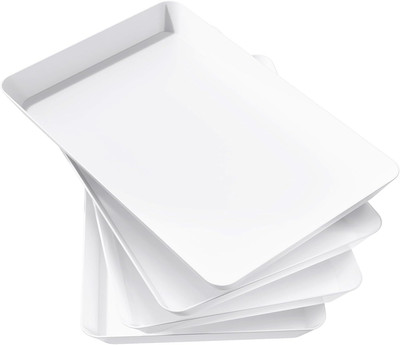 Lifewit Kunststoff Serviertablett, 36,7 X 24 Cm, Großes Tablett, 4Er-Set, Bpa-Fr