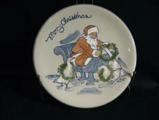 LOUISVILLE STONEWARE GAGGLE OF GEESE MERRY CHRISTMAS PLATE
