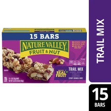 Nature Valley Chewy Fruit and Nut Granola Bars, Trail Mix, 15 Bars, 18 OZ[FAST]