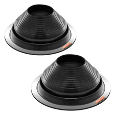 VEVOR 2Pcs Metal Roof Pipe Flashing Boots Fit 6" - 11" Pipe High Temp Black EDPM