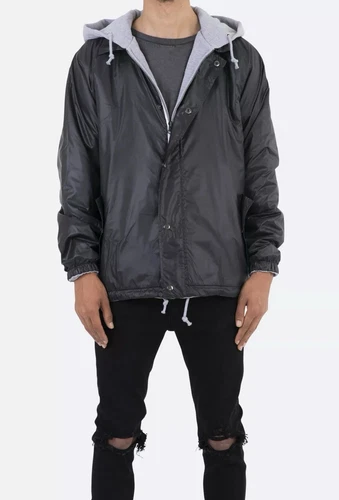 COACH MNML Giacca da Allenatore con Cappuccio Uomo Nero Grigio