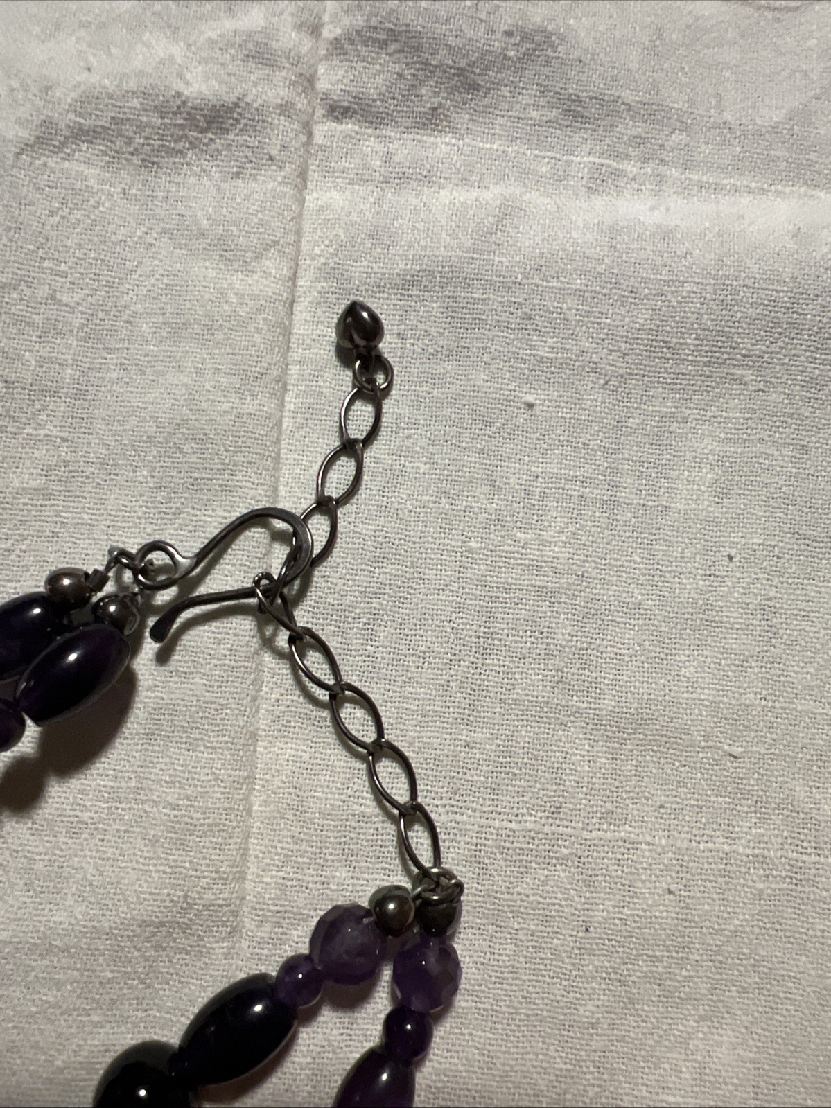 Double Stranded  Sterling Silver Amethyst Necklace - image 3