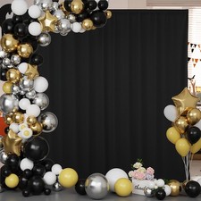 10x10 FT Black Backdrop Curtains Party Photo Drapes Birthday 2 PCS 5x10 FT
