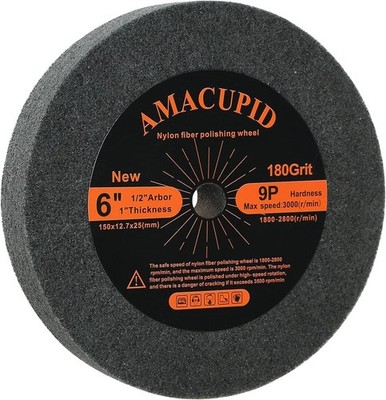 AmaCupid Deburring Wheel, Nylon Fiber Buffing Wheel 9P Hardness, 6 inch. for ...