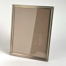 Vintage Metal Gold Tone Picture Frame 8x10 Easel Back Or Wall MCM Art Deco