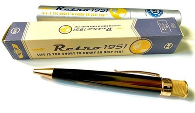 Vintage Retro 51 TORNADO Big Shot Cognac Finish Ballpoint Pen with Box & Tube