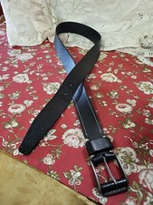 Womans Western Boho Styled Black Hand Tooled Leather Belt 42"